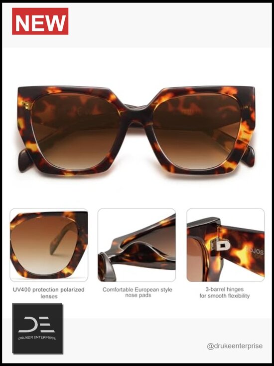 Oversized Square Cateye Polarized Sunglasses UV400 TAC Lenses Polycarbonate main image 6